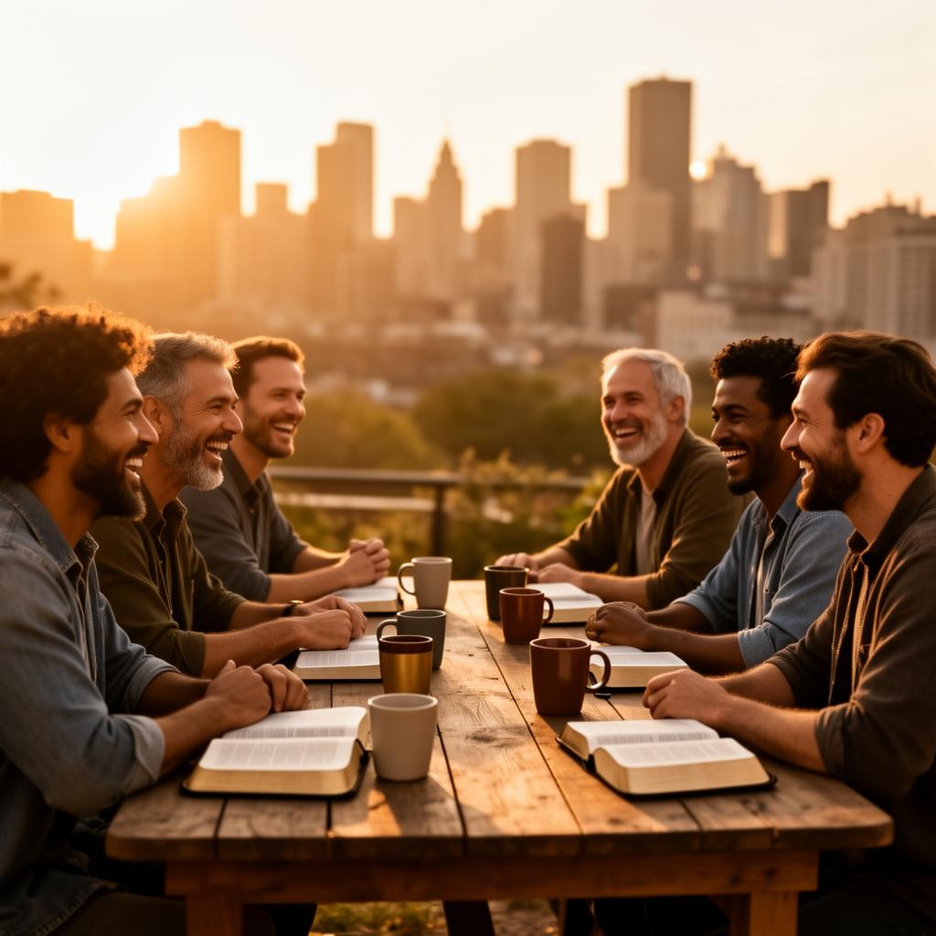 Men around a table